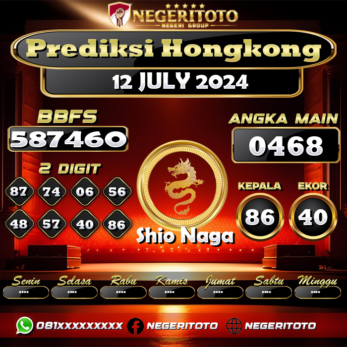 Negeritoto Prediksi Hongkong Tgl 12 July 2024