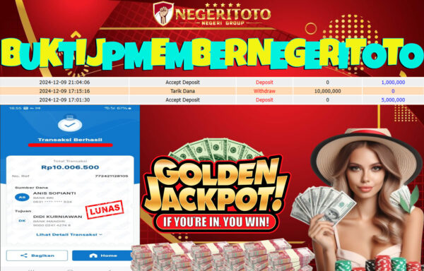 NEGERITOTO SELAMAT KEPADA MEMBER SETIA KAMI JP 10.000.000