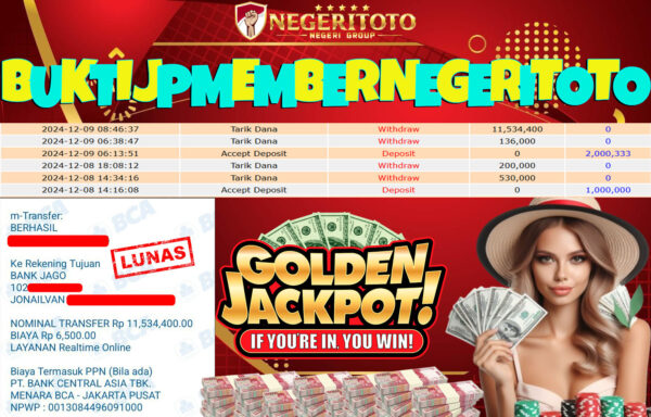 NEGERITOTO SELAMAT KEPADA MEMBER SETIA KAMI JP 11.534.400